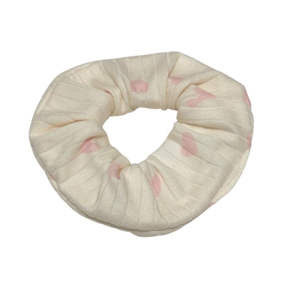 Laura Ashley Pink and Cream Heart Print Scrunchie - Picture 2 of 2